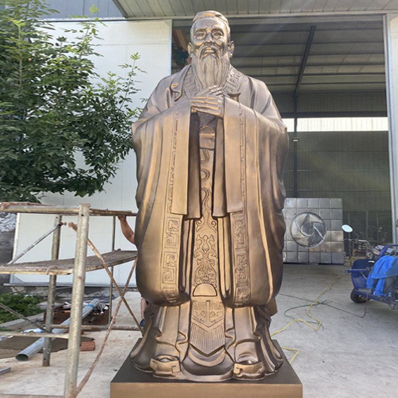 铸铜孔子老子人物雕塑铜雕老子骑牛雕像广场城市园林景观摆件