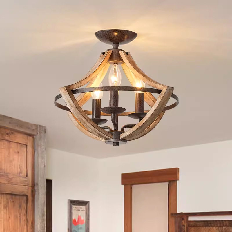 美式复古卧室吸顶灯法式餐厅灯创意书房个性艺术设计师小客厅顶灯