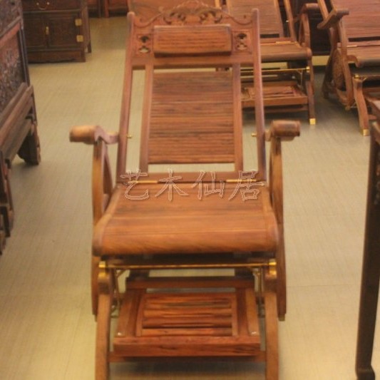 红木交趾黄檀家具/酸枝摇椅/实木躺椅/按摩休闲摇椅/红酸枝逍遥椅