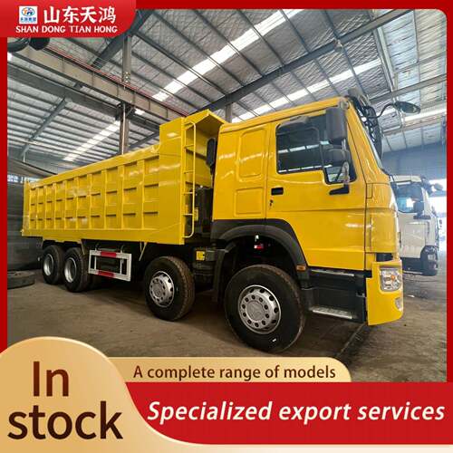 出口非洲中国HOWO前四后八自卸车371马力后翻自卸半挂车