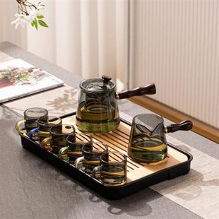 家用茶盘小型办公室客厅防烫耐热泡茶壶喝茶功夫 迹韵玻璃茶具套装