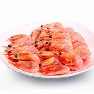俄罗斯北极小甜虾腹籽虾原装原盒进口野生马加丹虾熟冻角尾虾