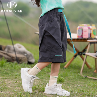 亲子装女童裤子夏季薄款休闲裤2023新款女孩中大童夏季五分工装裤