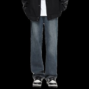 加长男裤115cm直筒复古蓝牛仔裤男高个子秋季瘦高长腿超长裤110cm