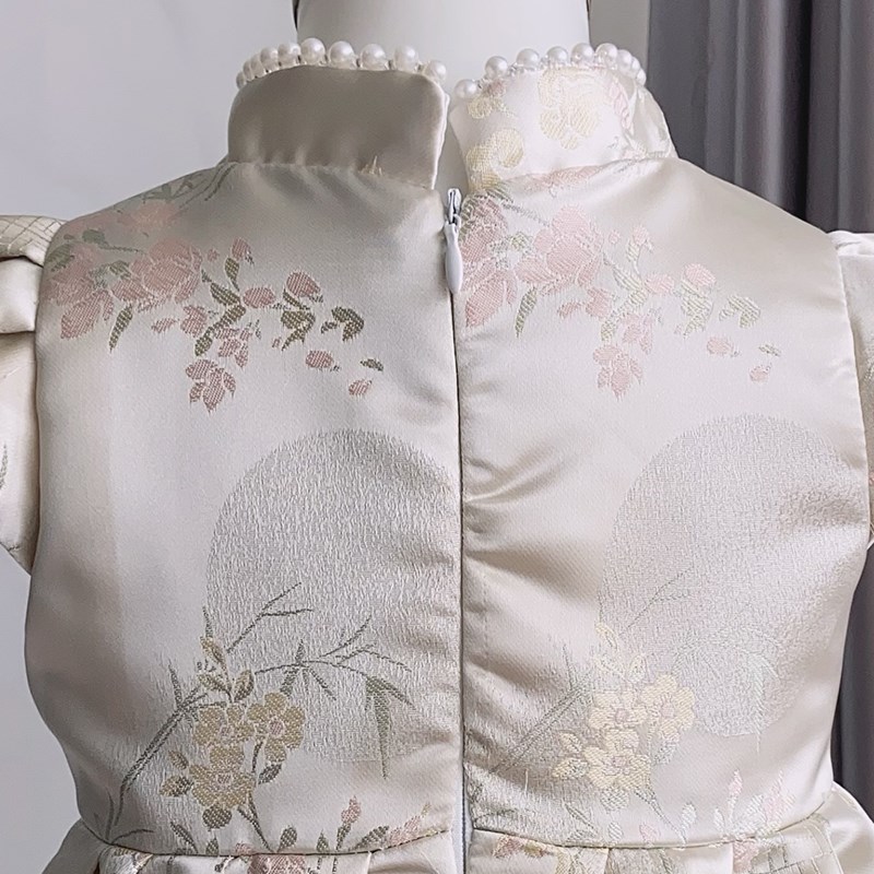 女宝宝周岁包屁礼服夏季薄款无袖抓周宴小童生日旗袍百日唐装冠衣