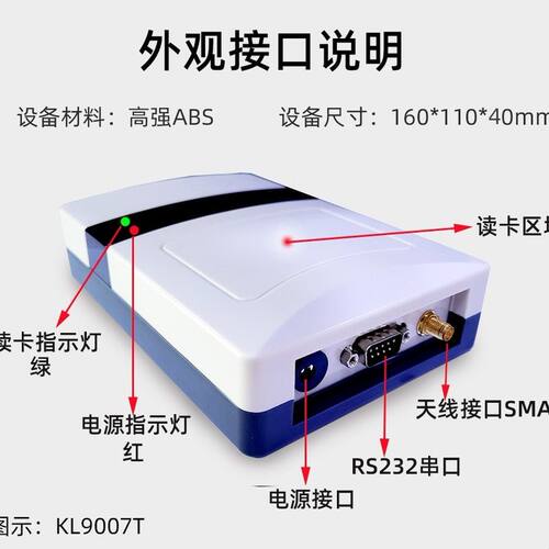 KL9007超高频读写器RFID电子标签USB接口网口串口桌面式写卡器