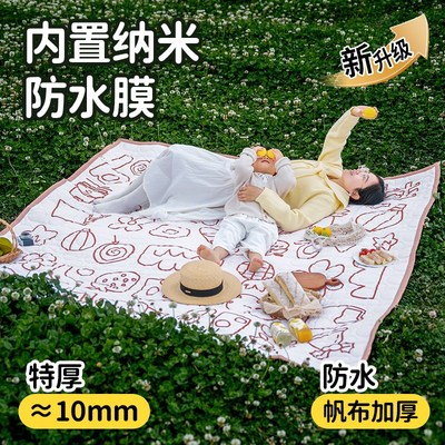 特厚ins风野餐垫防潮垫加厚防水户外露营草地春游垫子可机洗地垫