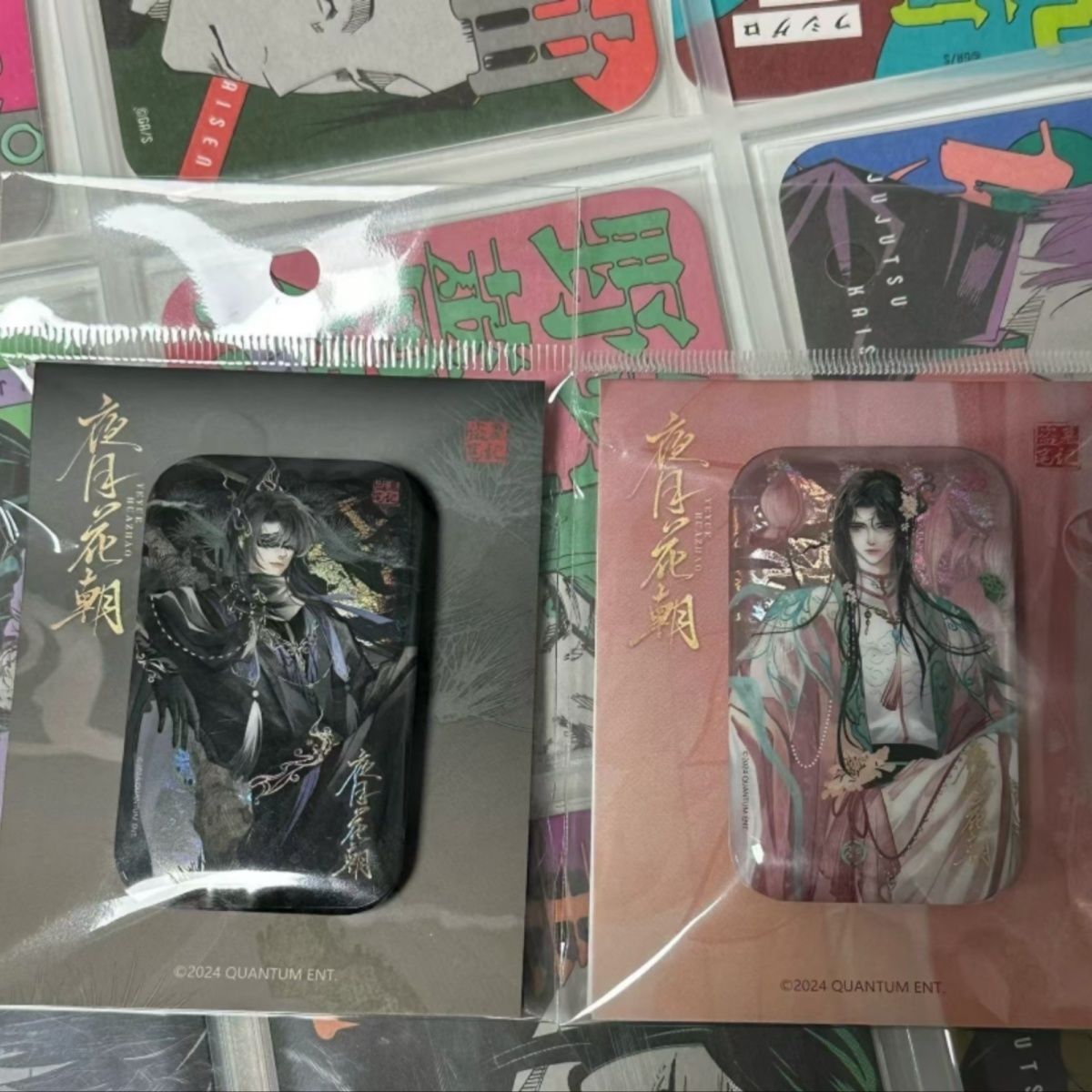 夜月花朝系列解雨臣黑瞎子吧唧徽章周边盗墓笔记长方形吧唧黑瞎子