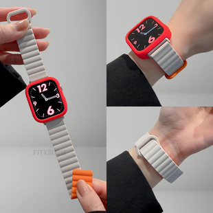 时尚 适用于vivo GT2智能运动新款 GT2手表表带硅胶磁吸双色腕带iQOO 百搭防水透气高级感替换带 WATCH