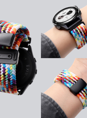 适用于小米手表s4表带Xiaomi Watch5磁吸编织S3/S2尼龙腕带color2运动版s1pro男款watch新款智能运动透气表链