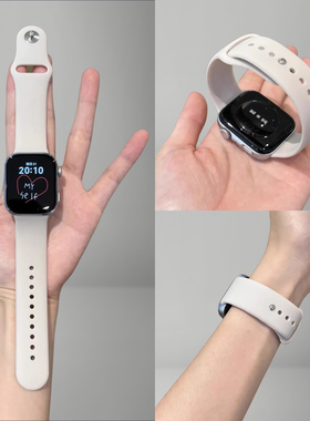 适用红米手表6表带watch5/4硅胶反扣腕带Redmi watch6智能运动回环腕带男女时尚透气百搭专用手表配件替换带