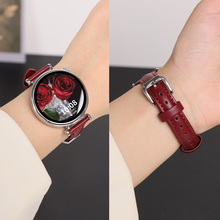 适用于华为手表真皮表带watchgt5/gt4/gt3/watch4/3pro小蛮腰女款高级感表链荣耀4pro/GS4皮质细款腕带配件
