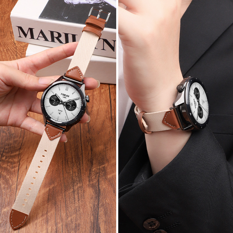 适用于小米手表watchs4真皮表带