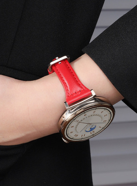 新年红适用华为手表表带gt6/gt5小蛮腰女士皮腕带智能运动gt4Pro高级感皮革针扣watch5男女款新款配件替换带