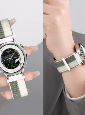适用OPPO Watch S表带watchx2mini新款尼龙回环腕带4Pro智能运动OnePlus Watch2R/一加表链女时尚透气替换带