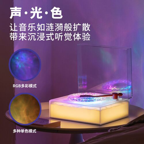 水波纹投影e灯创意蓝牙音响卧室床头浪漫氛围灯生日礼物女生老婆
