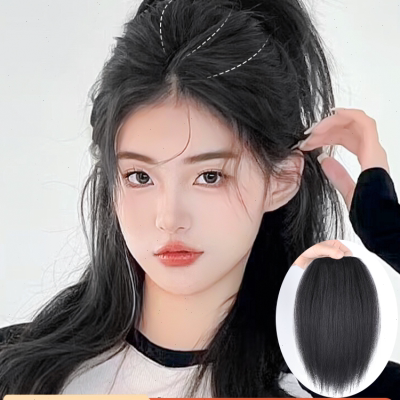 假发片女头顶补发增发量蓬松真发隐形无痕一片式高颅顶神器垫发片