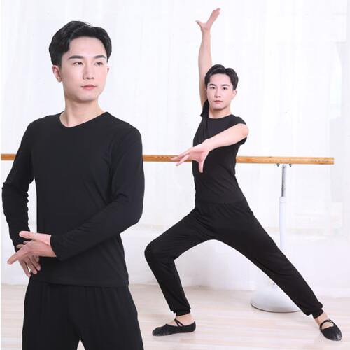 舞蹈服男士练功服宽松形体服瑜伽服现代拉丁舞上衣大码萝卜裤套装