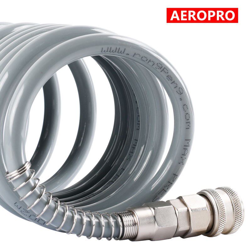 气管软管弹簧管空压机气泵高压伸缩螺旋PU风管气管快速接头