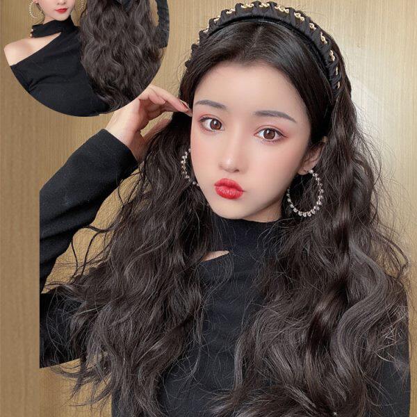 可拆卸发箍假发女半头套大波浪气质水波纹自然无痕长卷发全头套图片