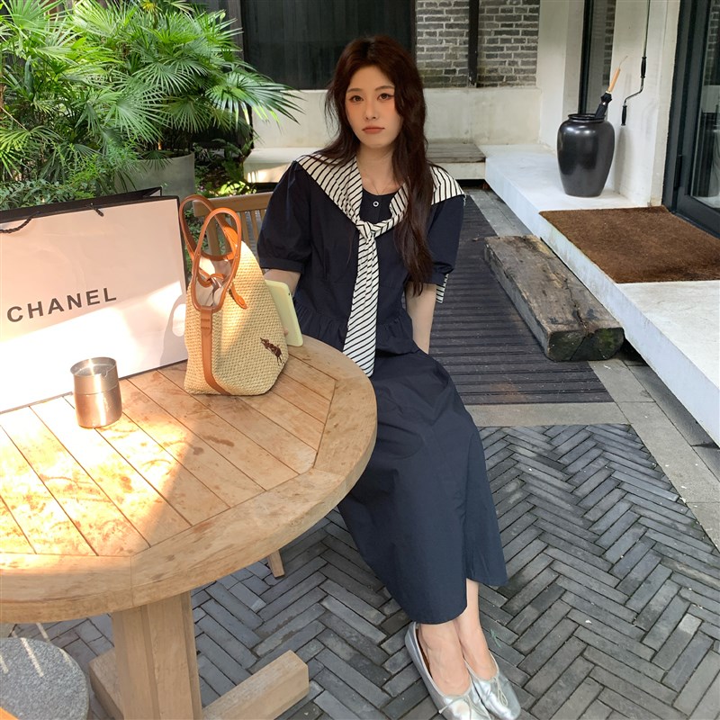 NAZ那子大尺码夏季韩系高密棉气质宽松胖妹妹减龄气质女披风洋装