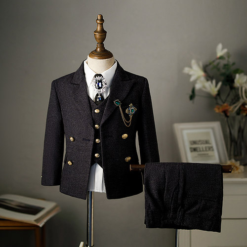 儿童西装套e装2023新款男童走秀礼服花童西服主持人潮服钢琴演出