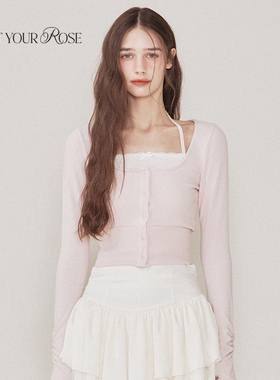 王梓薇同款Notyourrose春夏法式洋气挂脖吊带miu系开衫两件套上衣