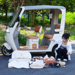 三輪車收納掛包適用于雅迪冠能CL9S電動車支架腳墊窗簾兒童安全帶