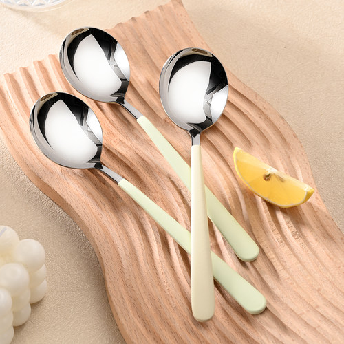 速发6勺锈钢勺子级用高档精致高颜值西瓜不加深家吃饭调羹汤勺