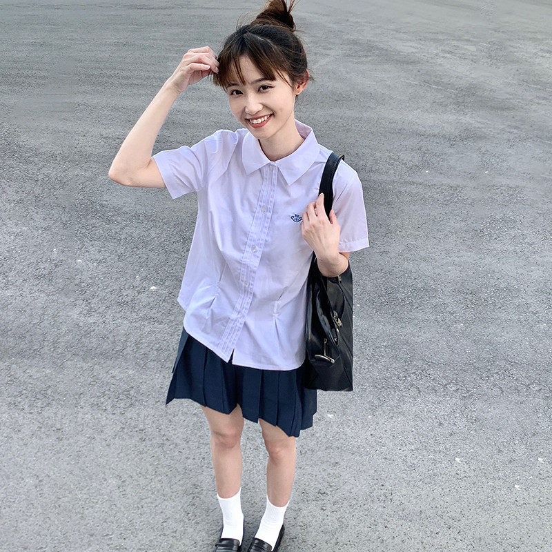 速发东京紫时记JK校供收腰刺绣夏岁附川中上衣