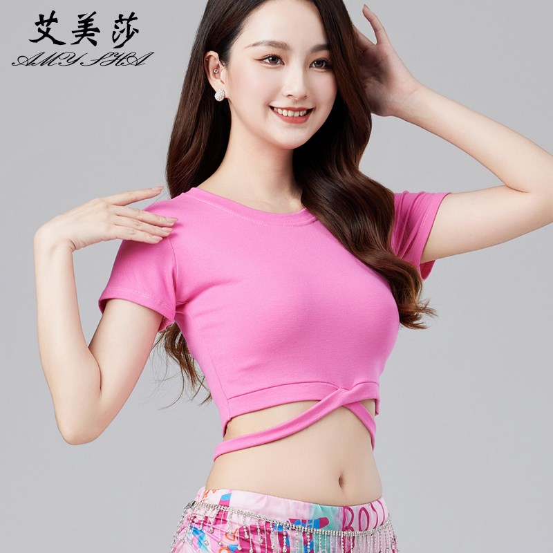 速发肚皮舞上衣2024新款练功服莫代尔上装性感舞蹈东方舞蹈服上衣