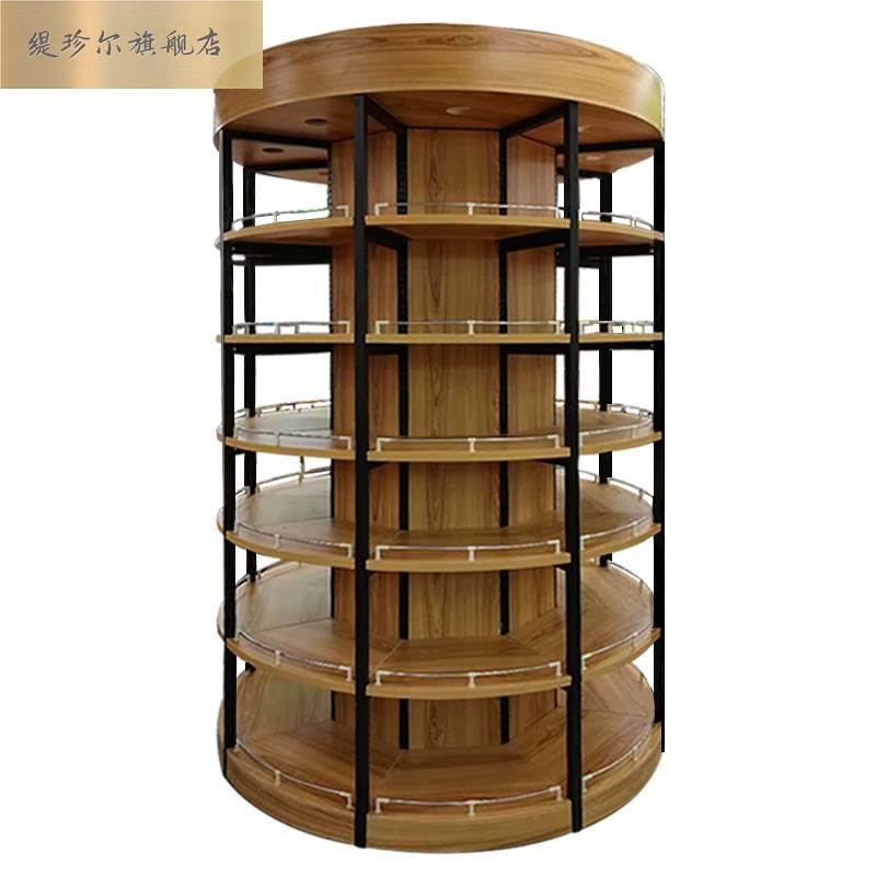 现货速发超市包柱子货架商场围柱方形圆形中岛陈列展示钢木货架可