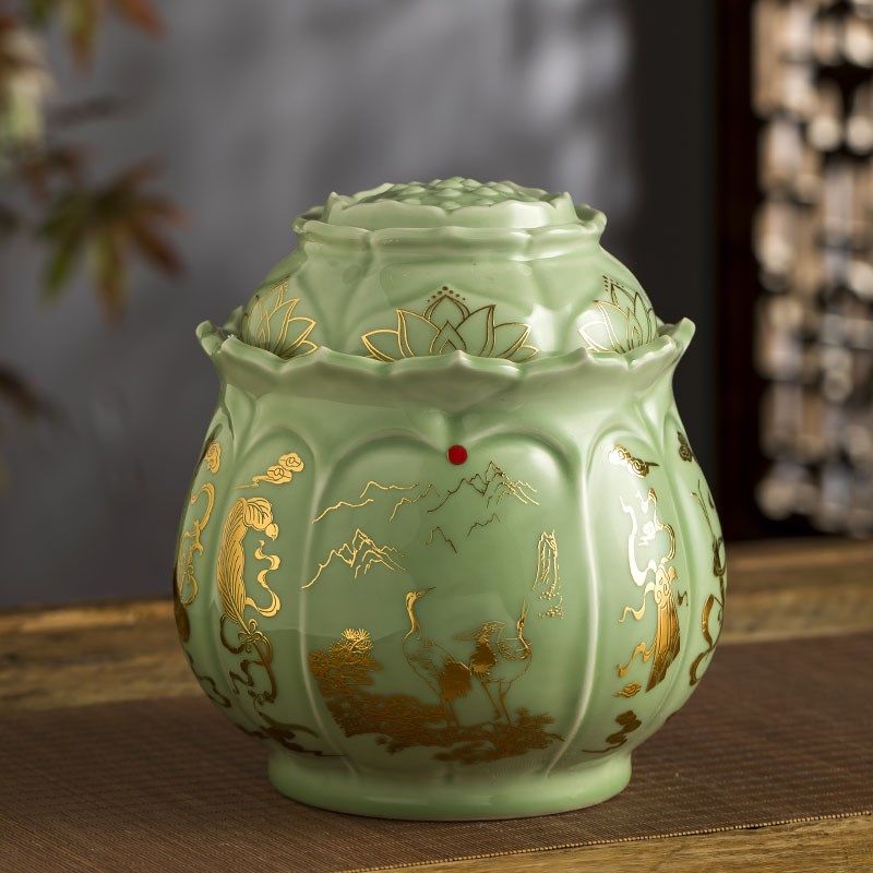 速发陶瓷罐盒坛大号迁捡骨坛殡葬用具拣用罐盅坟骨品,商业/办公家具,骨灰盒,淘宝优惠券,粉丝福利购,淘宝优惠卷