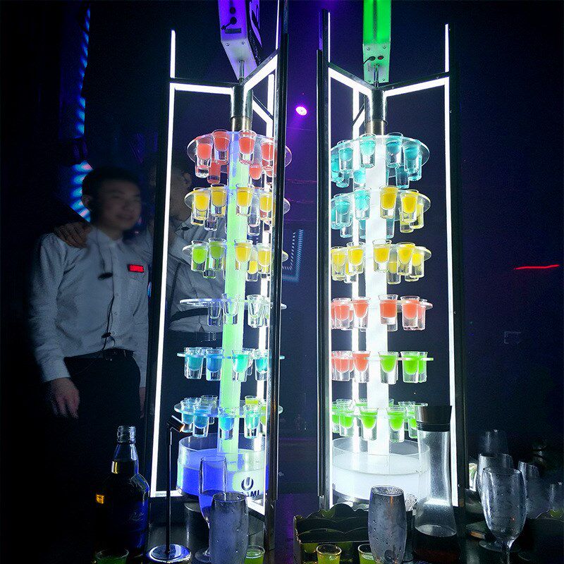 速发尾吧鸡酒酒架子一口杯发槟旋转杯架v香光洋酒杯架酒架