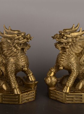 速发镇铜 八卦麒麟摆件 纯招宅财家居装饰品摆设