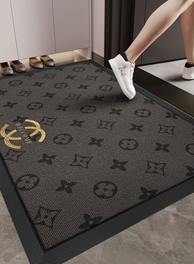 高端入户门地垫灰色别墅大门w口进门防滑脚垫耐脏免洗地毯玄关门