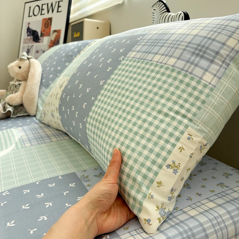 蓝风铃全棉枕套一对装单个家用z枕芯套小号信封乳胶枕套4874