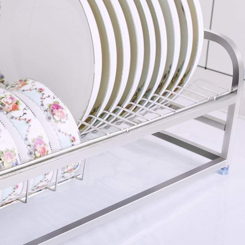 SUS304不h锈钢碗碟架沥水架单层厨房置物架沥水篮放碗筷碗盘收纳