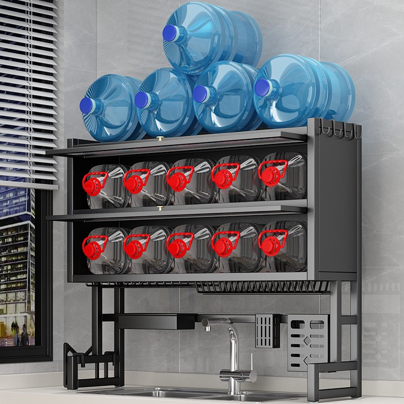 厨房水槽置e物架碗碟沥水架台面多功能碗架家用水槽上方碗盘收纳