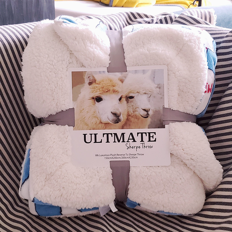 出口欧美双层法兰绒羊羔绒秋冬季毛毯加厚单双人盖毯Z珊瑚绒毯子