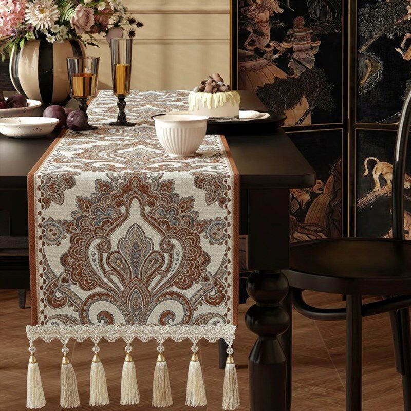 美式桌旗欧式复古茶几斗柜电视柜盖布餐桌布法式R长条装饰鞋柜台