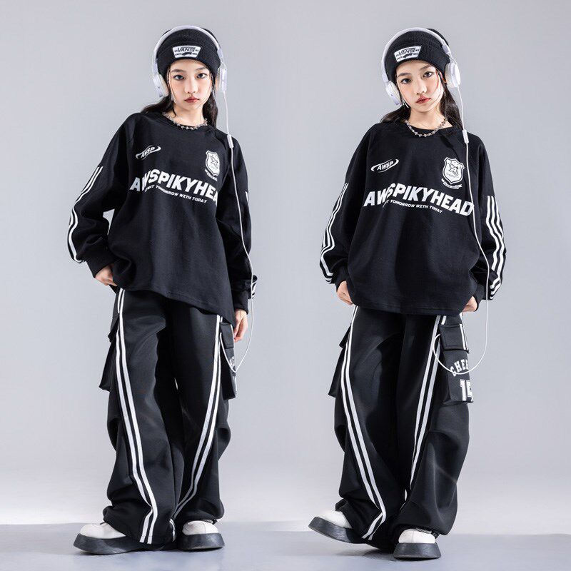 街舞儿童潮服元旦男童舞台酷帅表演服hiphopO架子鼓女孩舞蹈演出