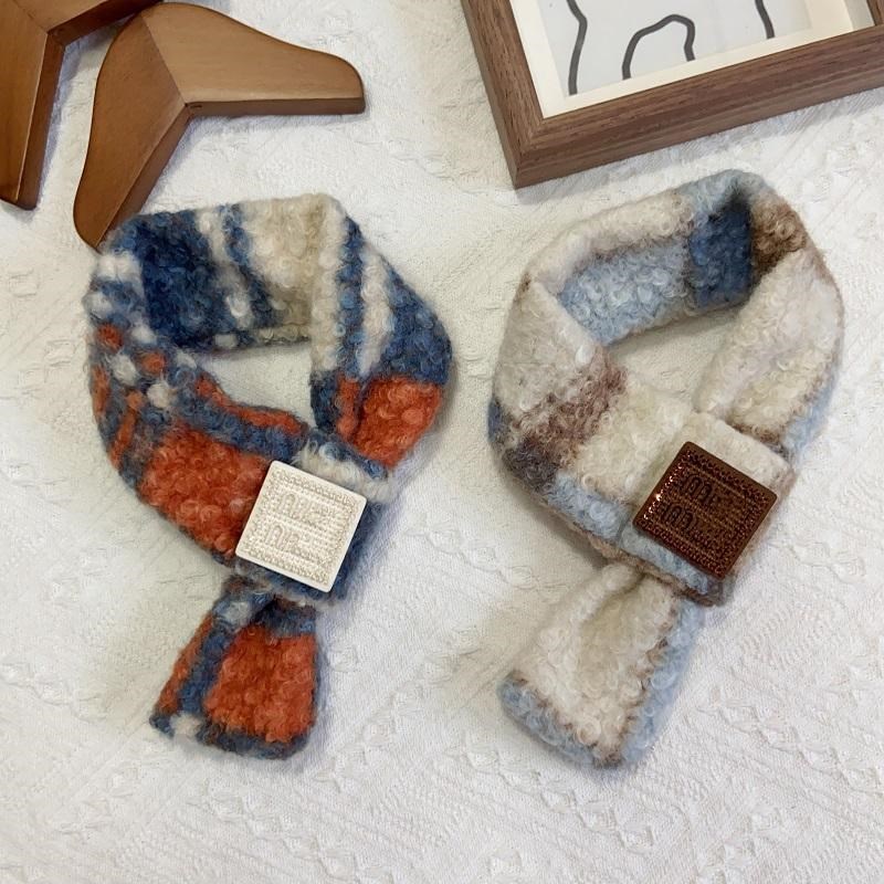 秋冬宠物格纹毛绒l围巾猫咪狗狗保暖围脖大中小型犬泰迪约克夏脖