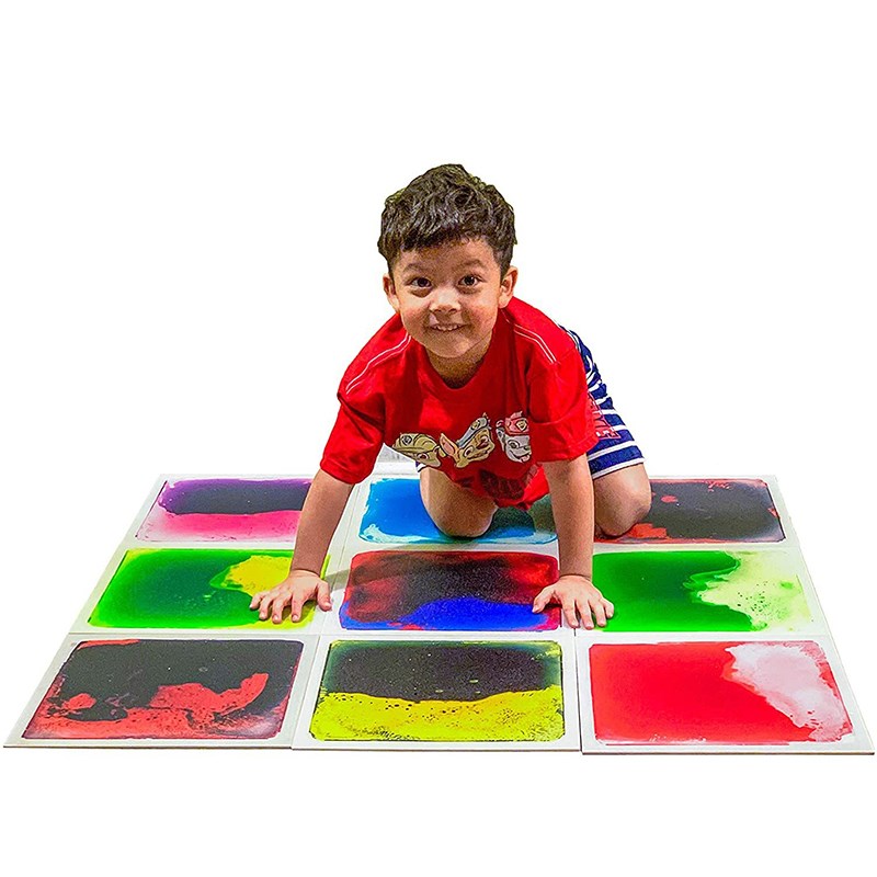 感官液体地垫30CM彩p色动态游戏垫爬爬垫儿童感统触觉训练平衡跳