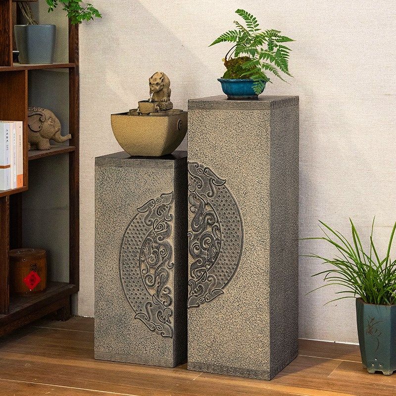 新中式室内展示柱摆件客厅玄关招财流水I底座花园庭院柱子落地装,家居饰品,落地摆件,淘宝优惠券,粉丝福利购,淘宝优惠卷