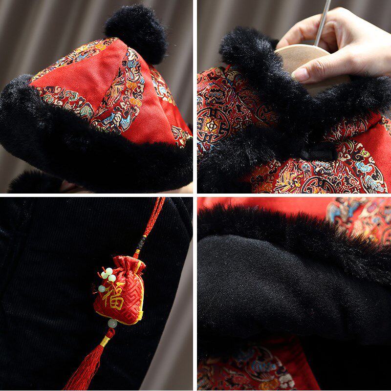 男童唐装中国风宝宝周岁礼服x冬季加绒拜年服儿童汉服过年喜庆衣