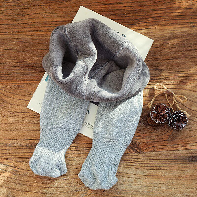 冬季儿童打底裤新款m秋冬加绒厚婴幼儿打底裤竖条纹宝宝大pp连裤