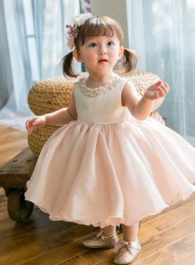 儿童礼服裙公主裙小花童宝宝婚纱裙蓬蓬裙钢琴演出晚礼Z服生日秋