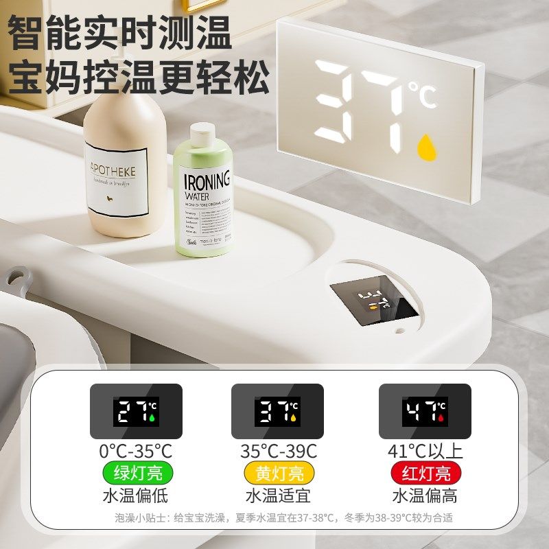 婴儿洗澡盆可折叠宝宝浴盆儿童大号泡澡桶L新生儿可坐躺泡浴桶小