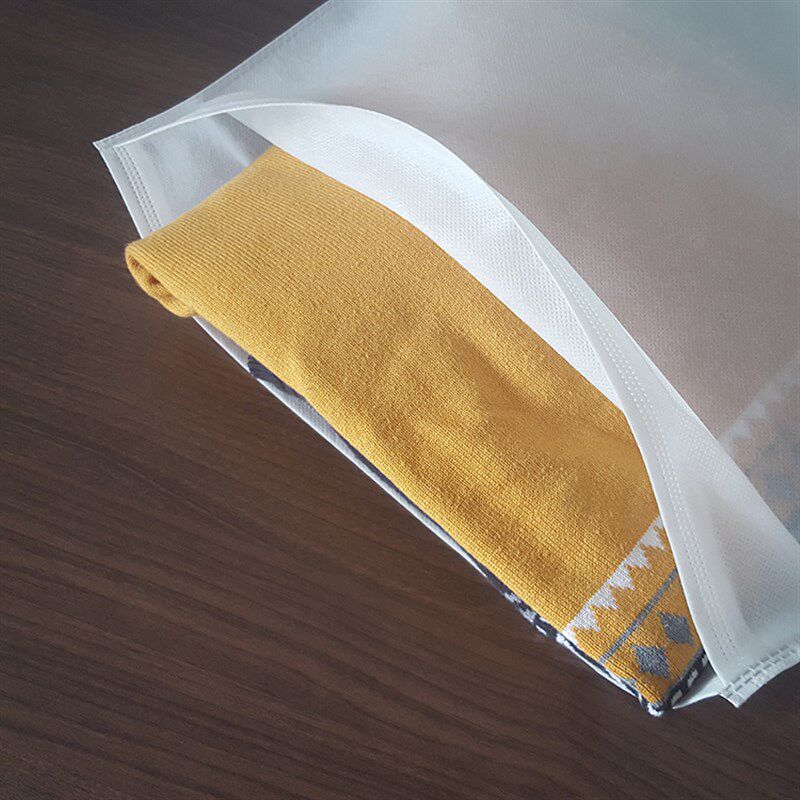 50克厚款e白色环保透气无纺布包装袋不织布服装整理防尘收纳袋